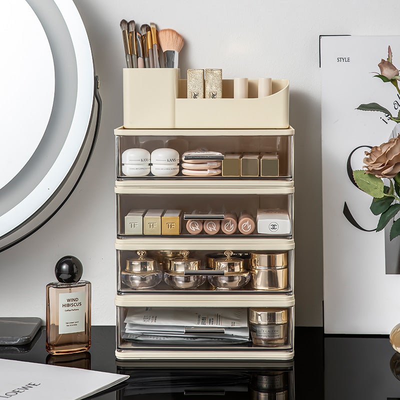 Desktop Storage Box Cosmetics Lipstick Makeup Brush Storage Box Drawer-Type Multi-Layer Storage Rack Stationery Storage Cabinet - Image 5